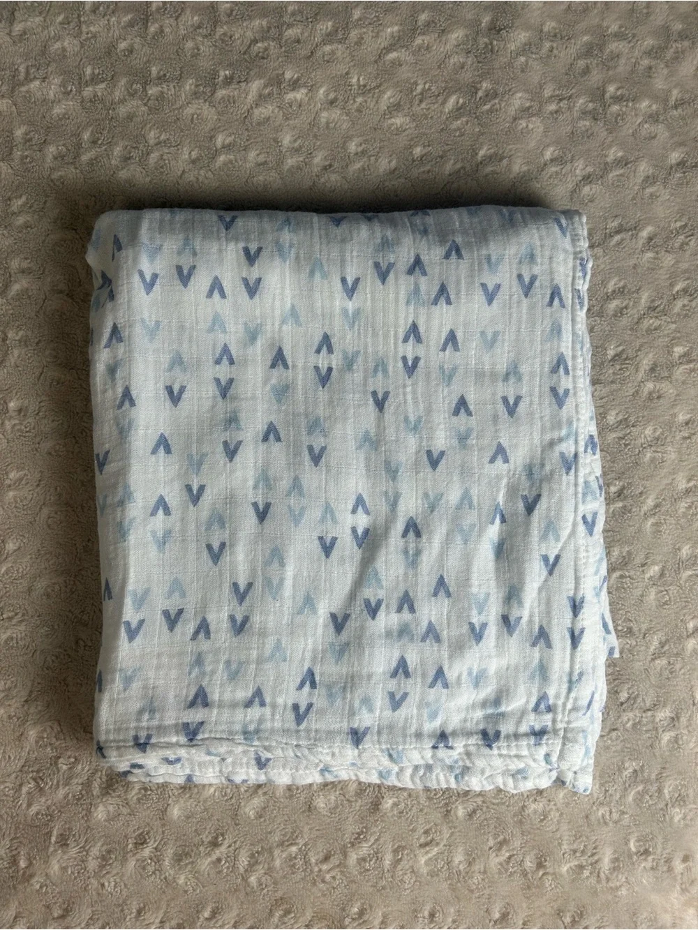 Upsimples Blue Arrows Baby Swaddle Blanket V Bamboo Blend Muslin White